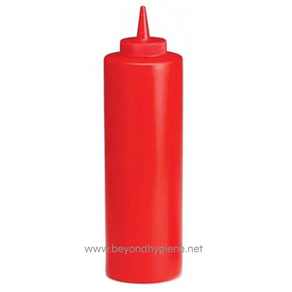 1Squeeze Bottle Beyond hygiene asia red squeeze bottle for condiments and sauces, versatile kitchen and food service accessory, durable and easy to use for restaurants and catering, optimized for hygiene and food safety, perfect for Asian cuisine restaurants and food stalls.