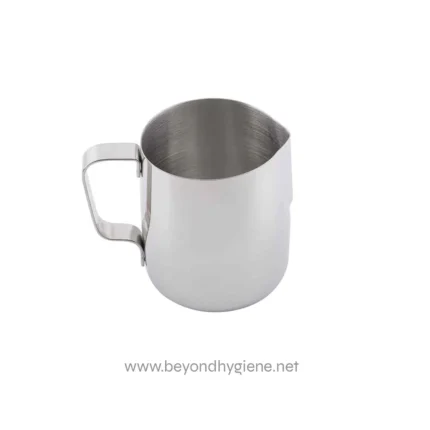 Stainless steel cup for hygiene and sanitation purposes, used in professional cleaning environments.