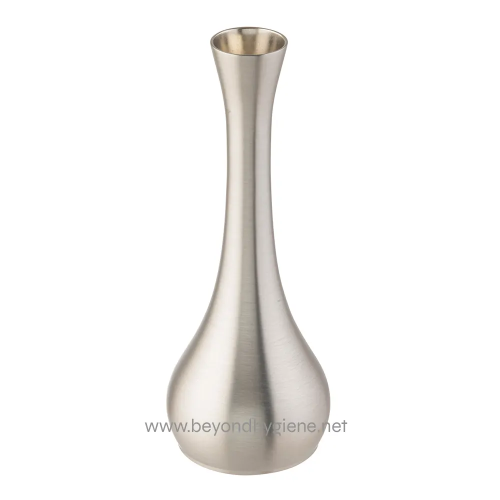 7" Brushed Finish Vase Stainless steel vase for elegant interior decor, modern and sleek design from Beyond Hygiene Asia. Perfect for enhancing professional or residential spaces with stylish accents.