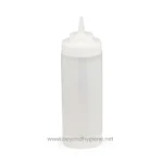 Pure white squeeze bottle, used for dispensing cleaning solutions, sanitizer, or disinfectant liquids, ideal for hygiene and sanitation tasks in healthcare or cleaning industries.