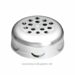 Aluminum wall-mounted soap dish holder for hygiene and cleanliness.