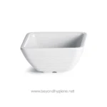 Tablecraft 4 Oz White Square Ribbed Ramekin - Image 4