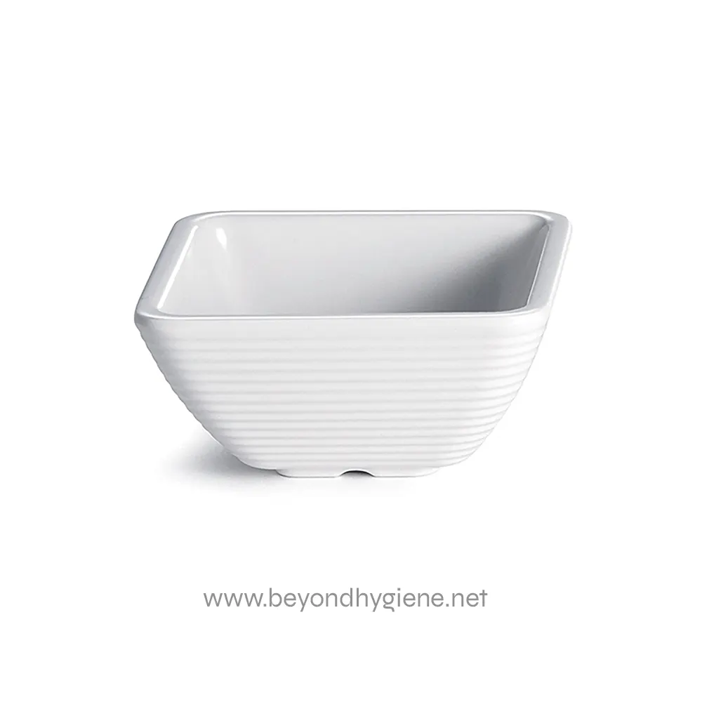 1 Ceramic rectangular washbasin with horizontal ribbed design, ideal for modern bathroom decor. Durable and stylish for high-quality hygiene standards from Beyond Hygiene Asia.