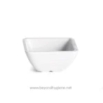 Tablecraft 2 Oz White Square Ribbed Ramekin - Image 4