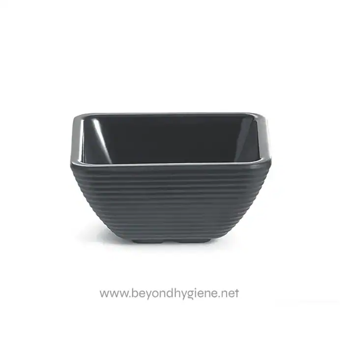 Black ceramic square bowl for modern tableware and decor - Beyond Hygiene Asia.