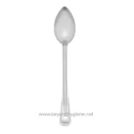 Stainless steel spoon for hygiene and food safety, commonly used in food service and healthcare settings.