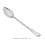 Spoon used for serving food, made of durable plastic, ideal for catering and foodservice hygienic practices.