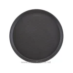Cambro 1100CT110 Camtread® 11" Round Black Non-Skid Serving Tray