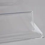 Clear acrylic display stand showcasing professional hygiene and sanitation products at Beyond Hygiene Asia. Ideal for enhancing cleanliness presentation and hygienic practices.