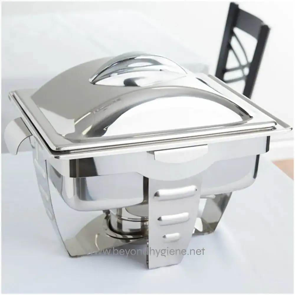 1208618 Stainless steel chafing dish for catering and buffet service, highlighting professional food warming equipment from Beyond Hygiene Asia.