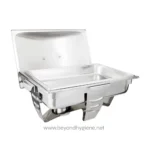 Vollrath 49520 9 Qt. Maximillian Steel Rectangular Chafer Full Size with Stainless Steel Accents