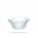 Shatterproof glass bowl with a textured diamond pattern, ideal for commercial dishware and hygiene-focused settings.