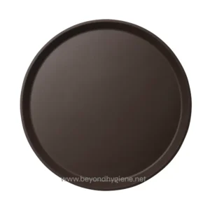Black serving tray for hygienic food presentation, ideal for restaurants and catering services. Durable and easy to clean, perfect for maintaining hygiene standards in food service environments.