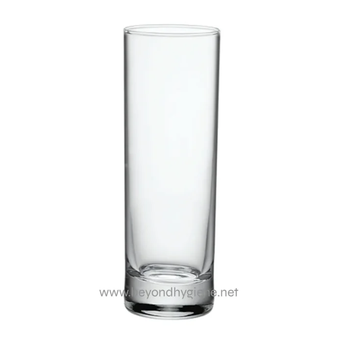 Clear glass tumbler for hygiene and sanitation needs, ideal for food service and beverage presentation in Asia.
