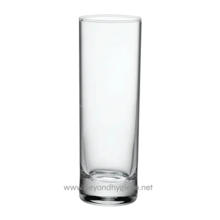 Pure glass tumbler used for hygiene and sanitation purposes, ideal for commercial and healthcare environments involving Beyond Hygiene Asia services.