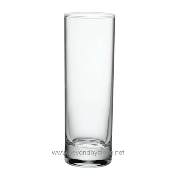 Pure glass tumbler used for hygiene and sanitation purposes, ideal for commercial and healthcare environments involving Beyond Hygiene Asia services.