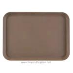 Durable beige plastic tray for hygiene and sanitation purposes, ideal for food service, medical, or industrial settings, ensuring cleanliness and organization.