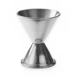 Aluminum cone-shaped vessel for hygiene or sanitation uses, sleek and durable design.
