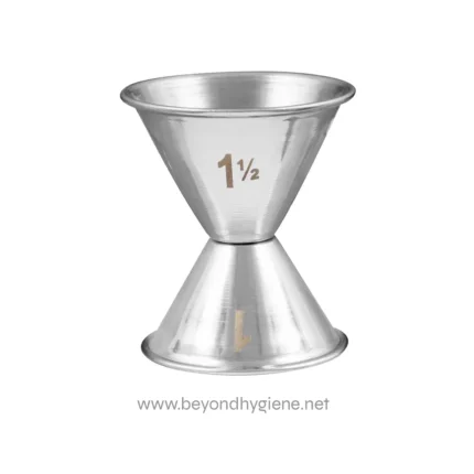 Stainless steel measurement funnel with 1½ cup capacity for hygienic food and liquid handling. Durable, easy to clean, ideal for commercial kitchen and sanitation purposes.