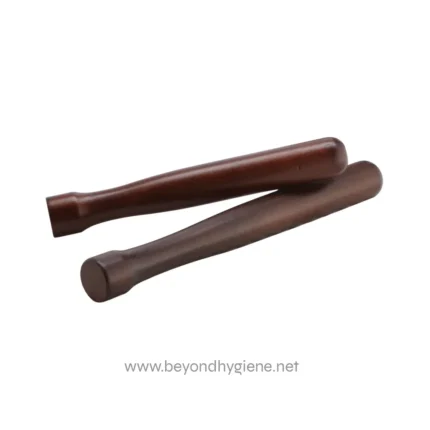 Brown wooden shoehorns for staff and guests, ideal for hygiene and convenience in hospitality and healthcare settings. Durable, smooth finish, easy to use, and promote cleanliness and professionalism.