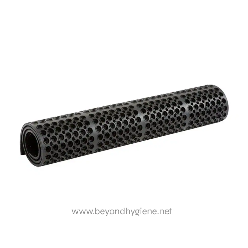 1765864 Black foam hair roller with multiple perforations for styling and haircare. Perfect for achieving curls or volume in hair, suitable for professional salon or home use.