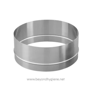 Stainless steel ring used in hygiene and sanitation equipment for industrial or commercial cleaning applications.