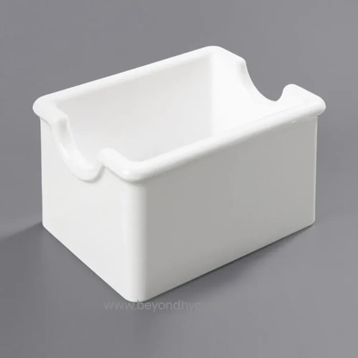 White plastic glove box for hygiene and sanitation purposes.