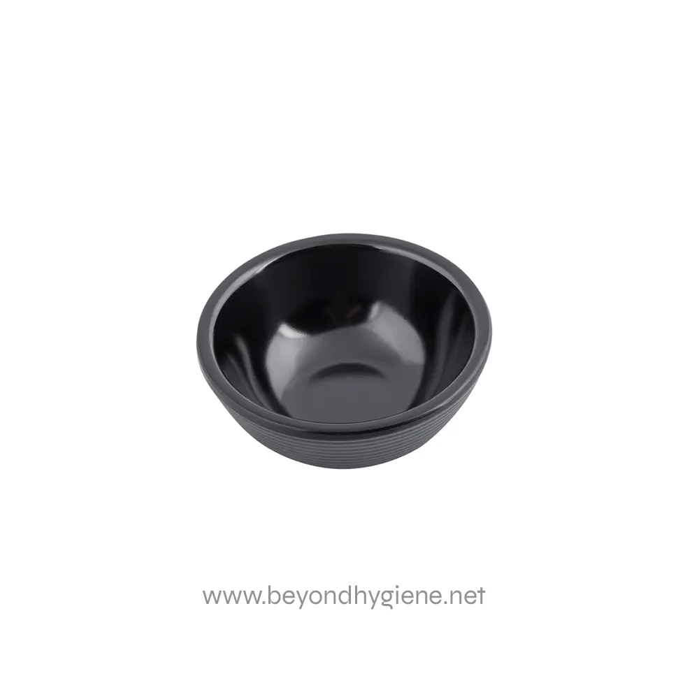 2 Black plastic bowl for hygiene and food service at Beyond Hygiene Asia.