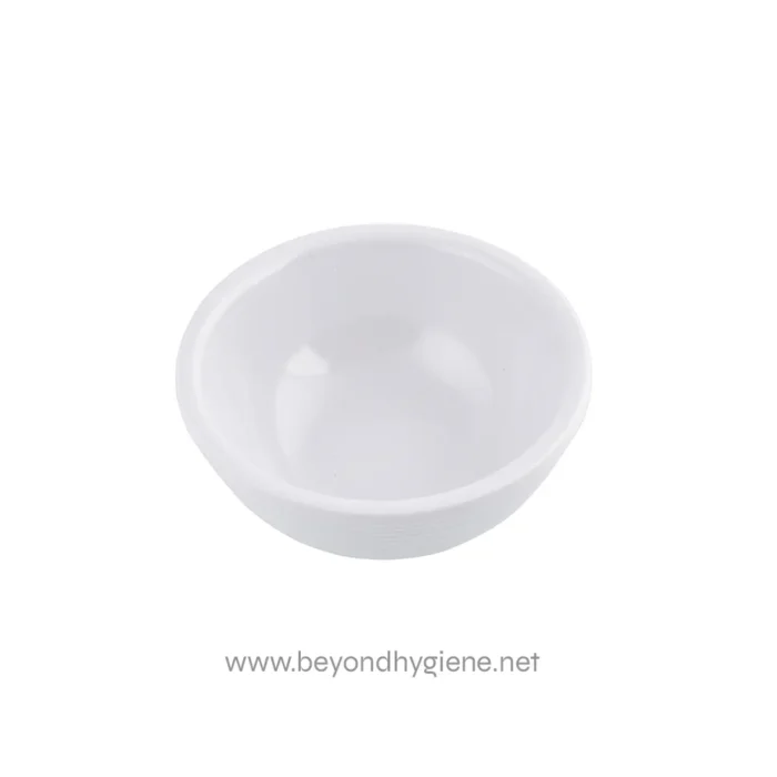 White plastic bowl for hygiene and sanitation purposes, ideal for Asian cleaning standards and sanitation solutions.