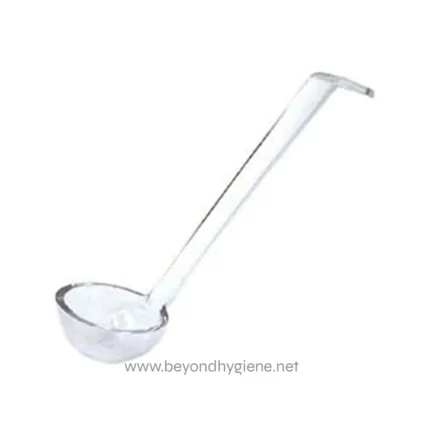 Stainless steel ladle used for cleaning and sanitation in Asia, essential for hygiene services, restaurant kitchens, and food industry clean-up.