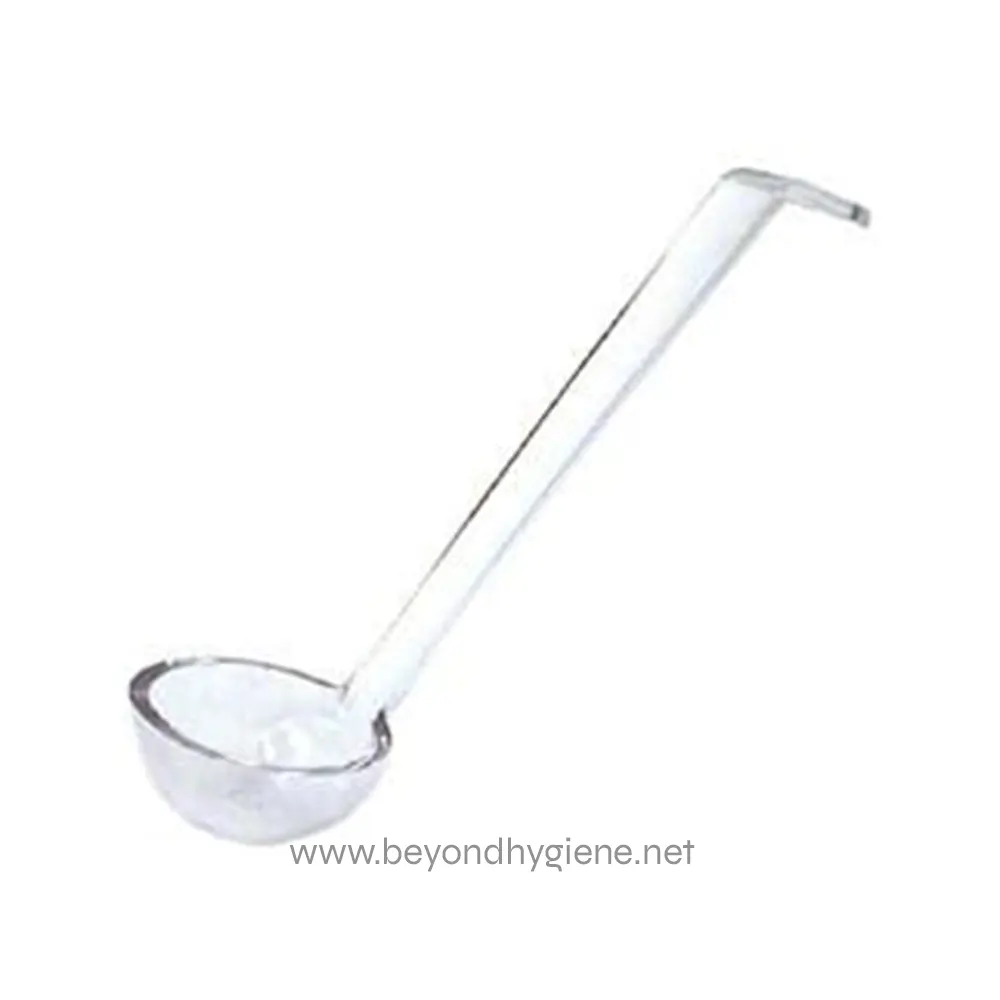Stainless steel ladle used for cleaning and sanitation in Asia, essential for hygiene services, restaurant kitchens, and food industry clean-up.