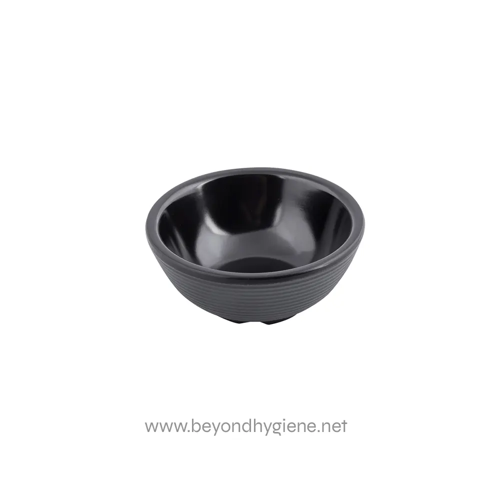 3 Black plastic bowl, durable and versatile for food service, catering, and catering supplies, suitable for restaurants, cafes, and home use.