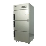 Heavy-duty commercial refrigerator for food storage, featuring multiple doors and temperature control, ideal for restaurants and industrial kitchens.