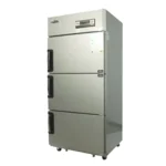 High-capacity commercial refrigerator for food storage in hospitality and catering industries. Durable stainless steel build with multiple compartments for optimal organization.