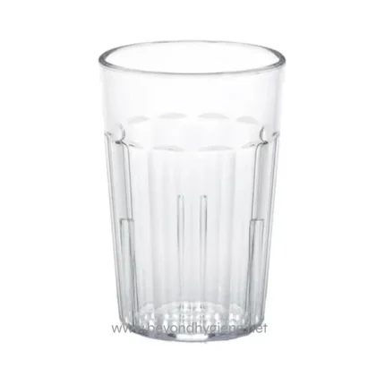 Clear tall glass for beverages, hygiene, and hydration purposes.