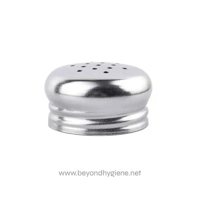 Salt shaker for hygiene and sanitation purposes in food service settings.