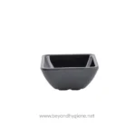 Tablecraft 4 Oz Black Square Ribbed Ramekin - Image 5