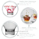 Clear glass dessert bowls with reinforced bases, elegant fluted design, ideal for intricate dessert presentation, durable construction, perfect for home and professional use, enhancing your table setting.