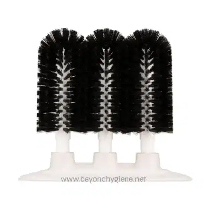 Ergonomic toilet brush replacement heads for hygiene cleaning, compatible with Beyond Hygiene Asia products. Durable and easy to attach for superior sanitation.