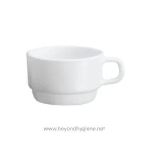 Coffee Cup 130 ml CAREWARE WHITE Tempered Glass Stackable