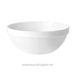 White ceramic bowl for hygiene solutions and food service, used in sanitation and cleaning routines.