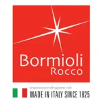 Bormioli Rocco glassware logo featuring a red background and white starburst design, emphasizing Italian craftsmanship and quality since 1825.