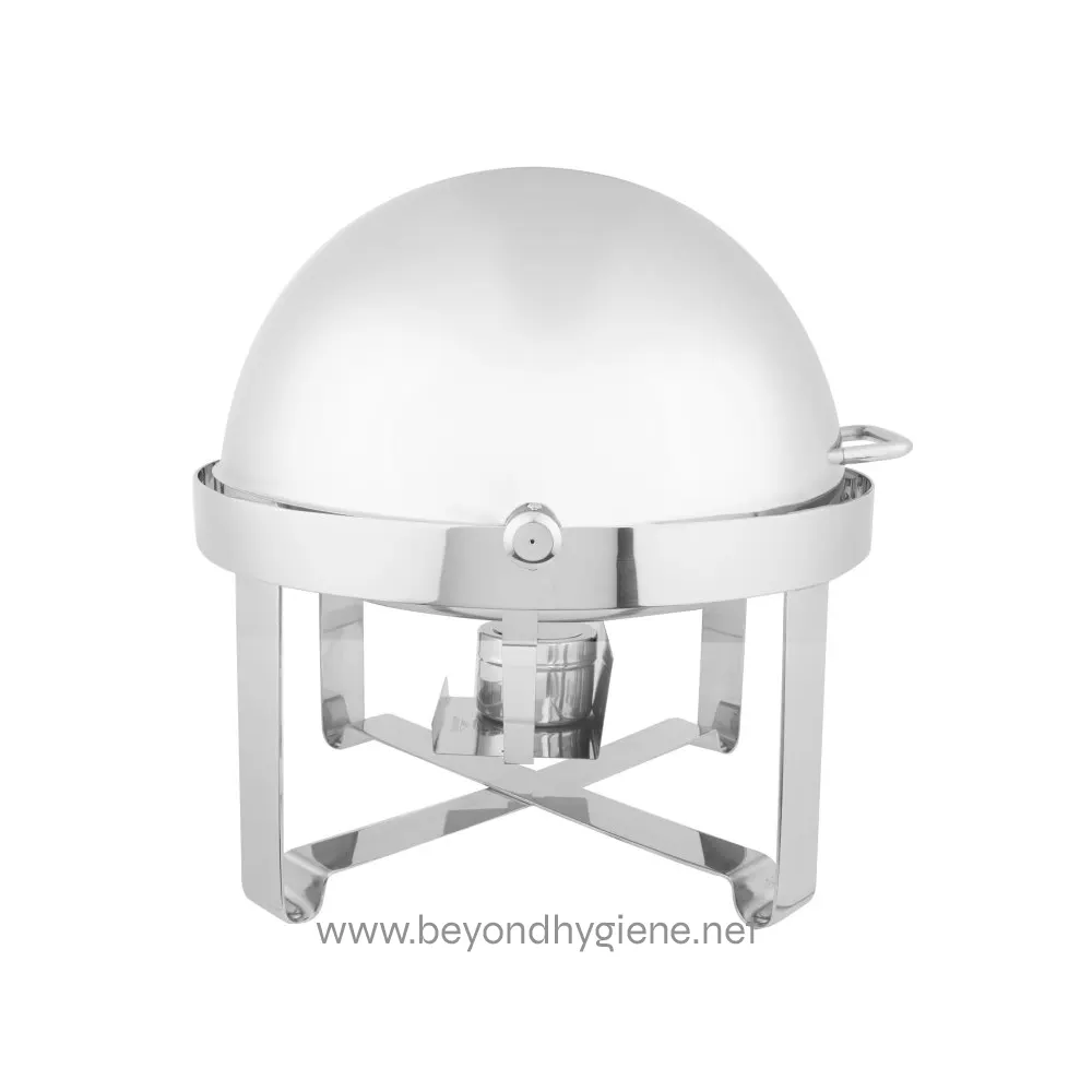 46360_03 Polished stainless steel food warmer, hygienic and durable for catering and events.