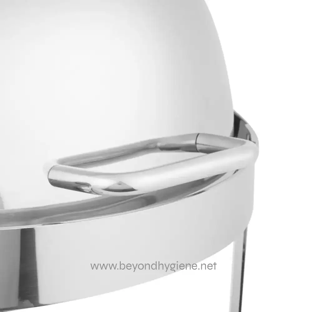 46360_04 High-quality stainless steel handrail attached to a hospital bed or medical equipment, emphasizing hygiene, durability, and safety in healthcare environments.