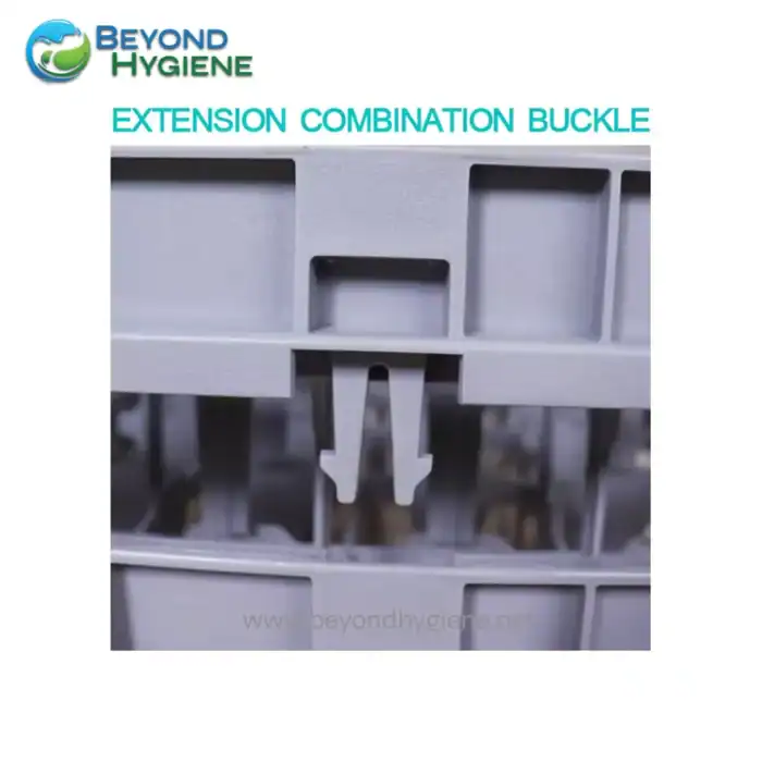Extension combination buckle for hygiene equipment in Asia, ensuring secure attachment and durable connection in commercial cleaning and sanitation solutions.