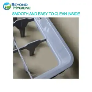 Cleaning equipment for commercial and healthcare facilities, demonstrating easy-to-clean design with smooth surfaces within a modern hygiene environment.