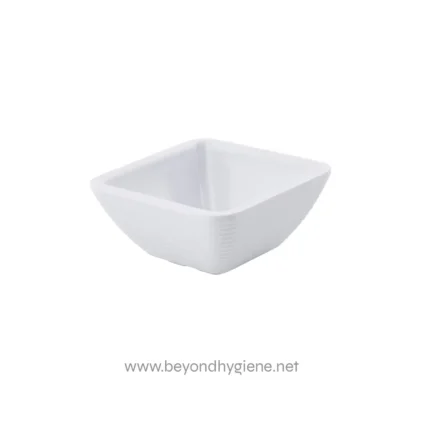 Stainless steel square bowl for hygiene cleaning and food service. Durable, easy to clean, ideal for commercial and household use. Perfect for food prep, serving, or sanitation purposes.