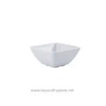 Tablecraft 2 Oz White Square Ribbed Ramekin - Image 6