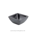 Tablecraft 4 Oz Black Square Ribbed Ramekin - Image 4