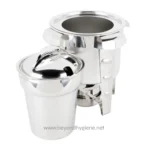 Vollrath 49523 4.2 Qt. Maximillian Steel Soup Marmite with Stainless Steel Accents